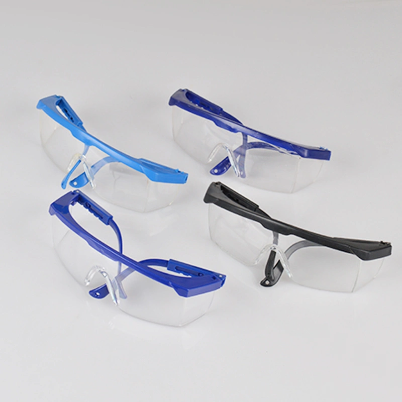 Ce En166 &amp; ANSI Z87.1+ PC Material Anti-Scratch Adjustable Legs Eyeglasses Eyewear Protective UV Safety Glasses Goggles