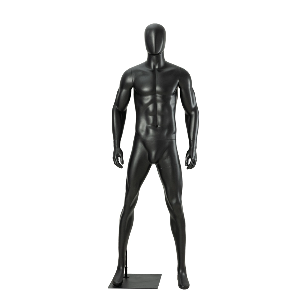 Black Fiberglass Full Body Muscle Male Sports Mannequin for Sportswear Display