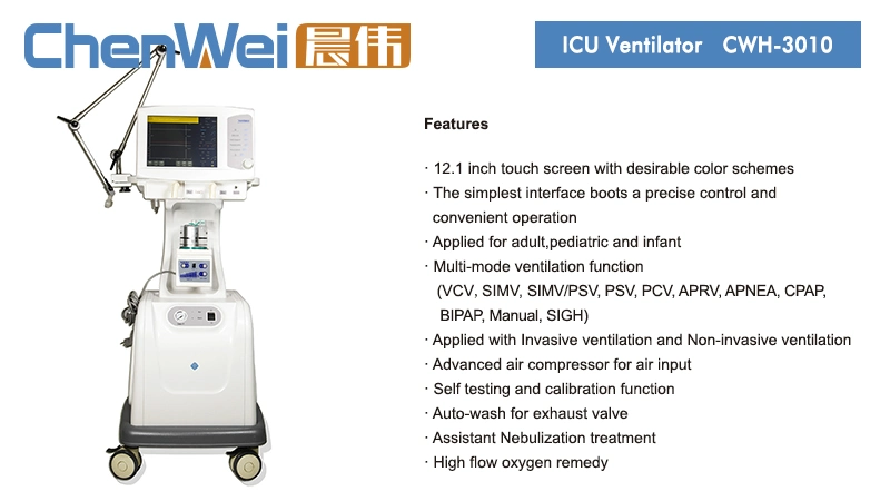 ICU Hospital Therapy Ventilator (CWH-3010)